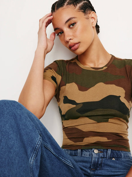 Slim Fitted Tee in Fatigue Camo
