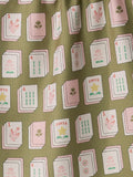Flower Tiles Tea Towel in Green