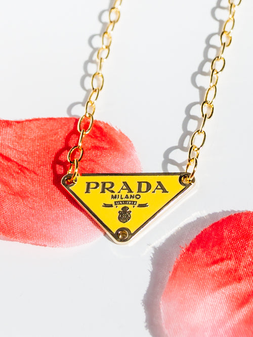 Triangle Repurposed Necklace in Yellow