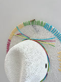 Stitched Up Straw Panama Hat in White
