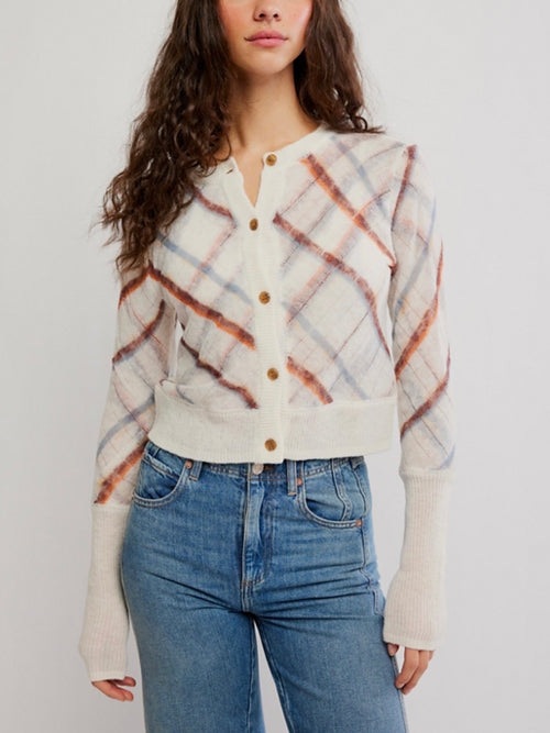 Highland Mist Cardi in Sugar Mist Combo