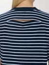 Mae Cropped Tee in Navy Stripe