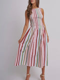 Under The Big Top Maxi Dress in Multi Stripe