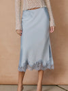 Long Live Lace Pencil Skirt in Powder Blue