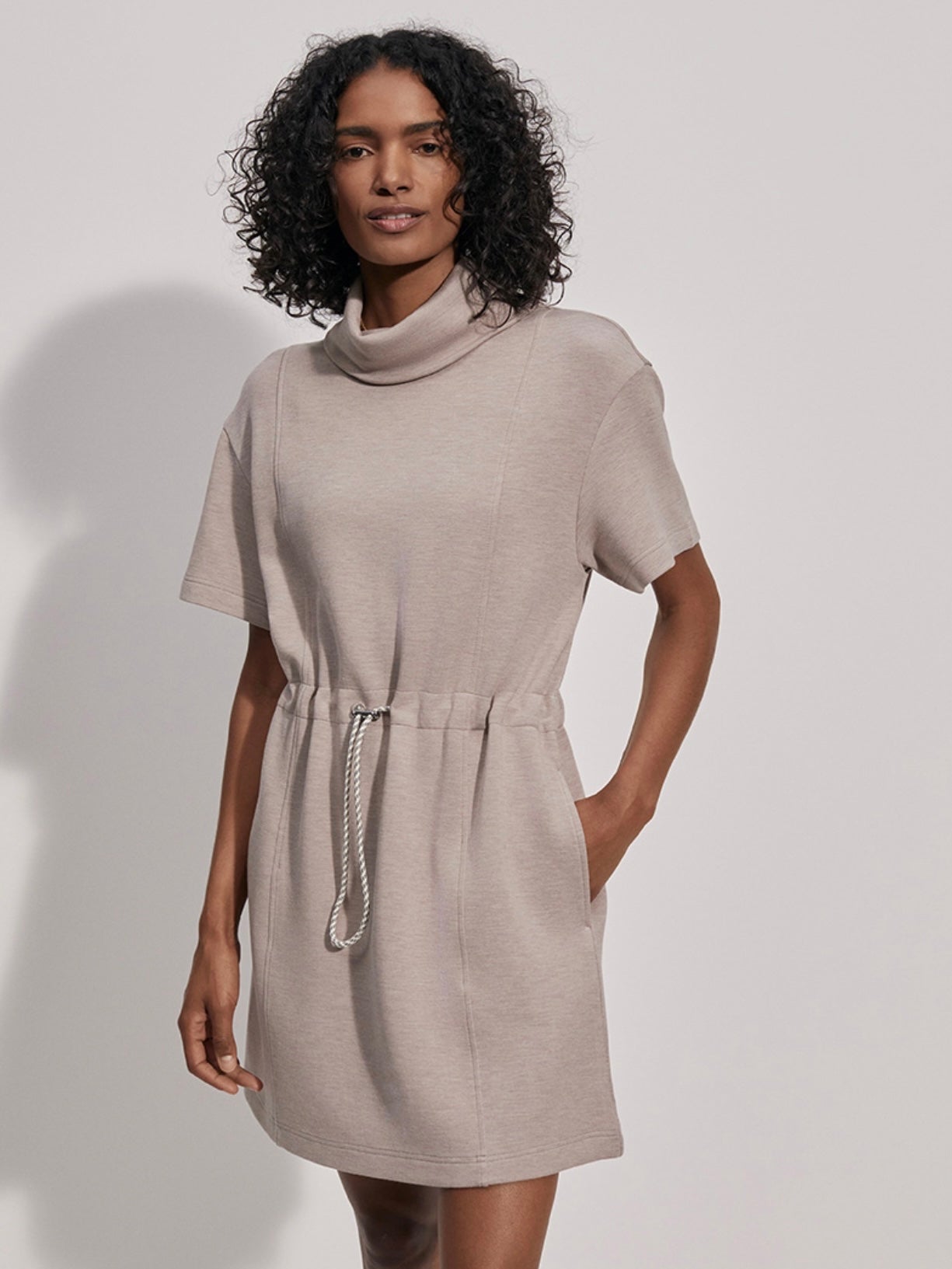 Sophie Dress In Taupe Marl – Staxx