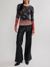 Easy Does It Printed Top in Black Combo