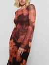 Wine Down Floral Maxi Dress in Burgundy