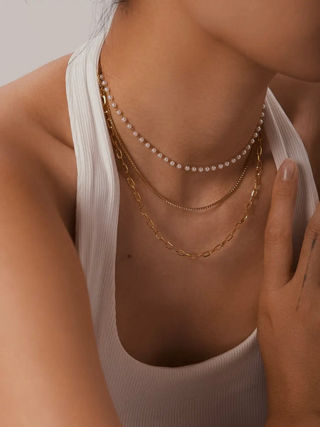 Cadeux Stacked Pearl Necklace