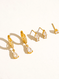Stone Teardrop Earring Set
