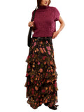 Lolita Maxi Skirt in Wash Black Combo