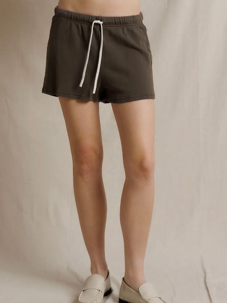 Layla French Terry Shorts in Dark Olive