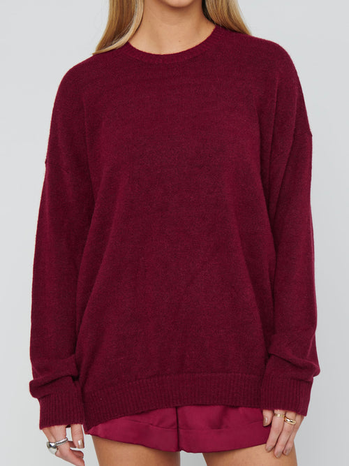 Feel Good Sweater in Maroon Knit