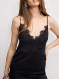Satin Lace Camisole in Black