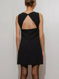 High Tie Mini Dress in Black