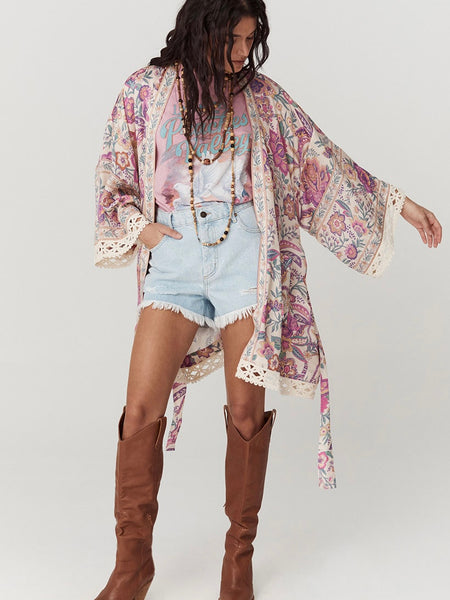 Mojave Lily Short Robe in Opal