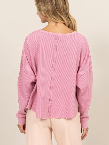 It's Casual Thermal Top in Pink