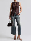 Satin Keyhole Empire Top in Russet