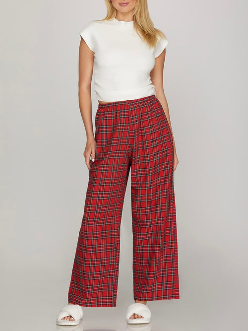 Posh in Plaid Pant in Red