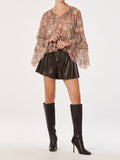 Margaery Top in Brown Floral