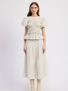 Azra Top in Ivory & Navy Pinstripe