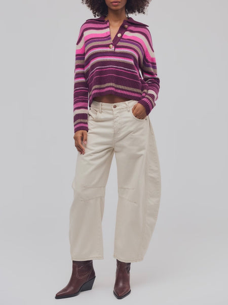 Trading Up Stripe Polo in Berry Combo