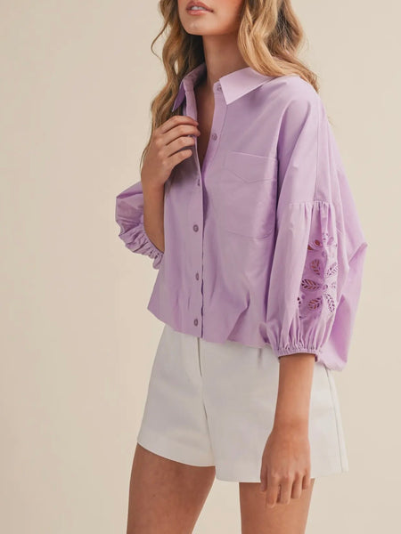 Top With Bubbly Blouse in Sweet Lilac