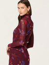 Aubriella Dress in Dark Plum Multi
