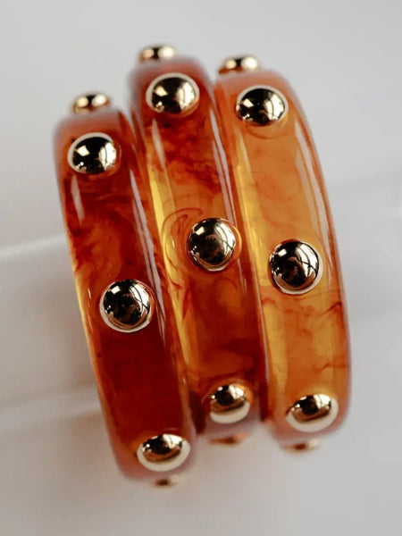 Muse Studded Bangle in Tortoise