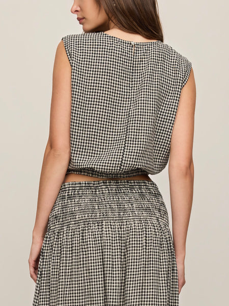 Merit Gingham Top in Black