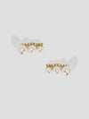 Graduated Pearl Crystal Stud Earrings