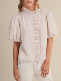 Ruffles At The Resort Button Up in Pink