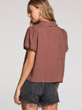 Charlee Top in Mocha Dot