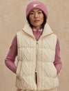 Irina Cable Knit Gilet in Egret