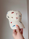 Embroidered Everything Hat in Cream