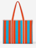 Funky Fun Stripe Tote in Orange & Turquoise