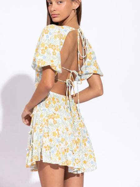 Spill the Tea Open Back Dress in Floral