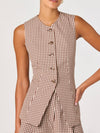 Karan Vest in Brown Checker