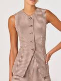 Karan Vest in Brown Checker