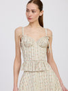 Rosalia Top in Ivory & Olive