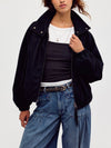 Chelsea Vegan Suede Jacket in Black