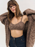 Nathalie Knit Oversized Cardigan in Brown