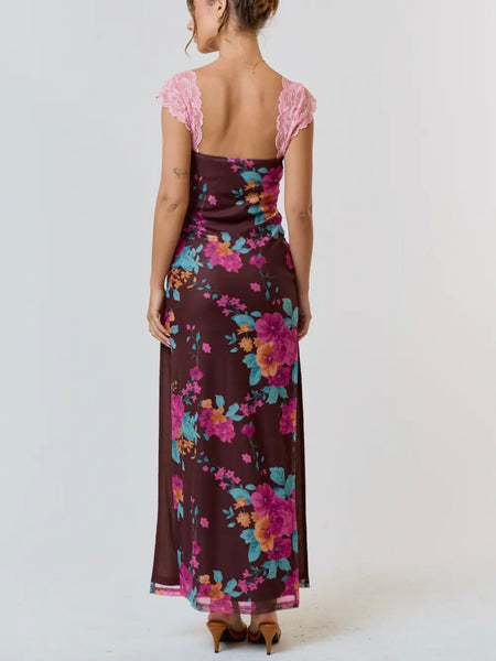 Guest Again Maxi Dress in Mauve Brown