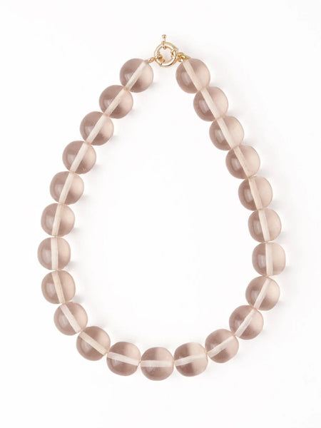 Iris Large Resin Bead Necklace in Clear