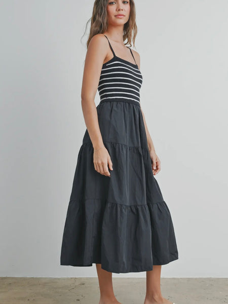 Let's Play Midi Dress in Black