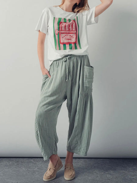 You're My Kind Of Stripe Pants in Sage