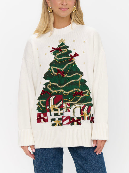 Fireside Sweater in Christmas Tree Knit