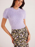 Maisie Fluffy Knit Top in Periwinkle