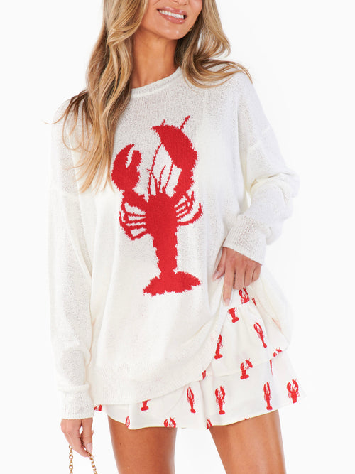 Woodsy Sweater in Lobster Knit