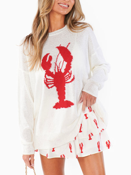 Woodsy Sweater in Lobster Knit