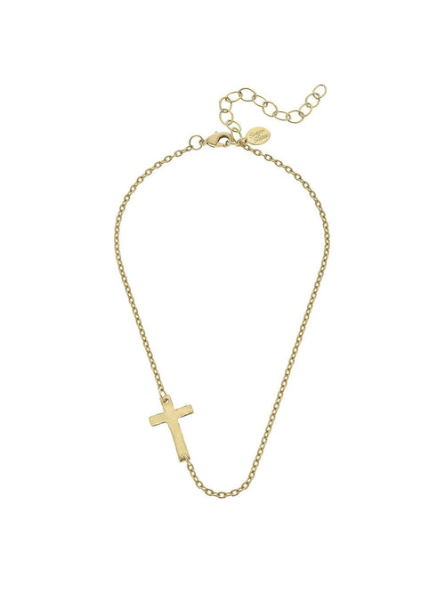 Side Cross Dainty Necklace